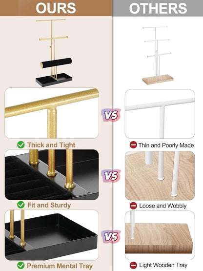 Cirhy Jewelry Organizer Stand, 3 Tier Necklace Holder - Image 5