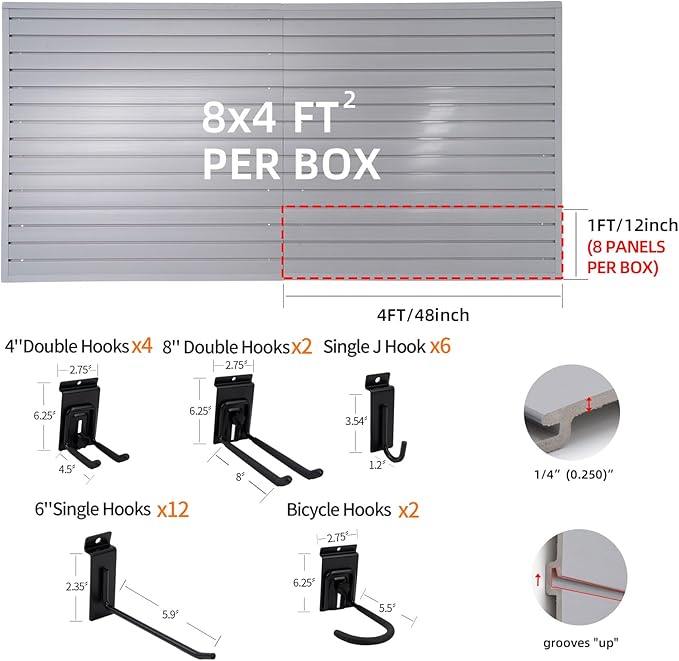 Slatwall Panels 4'x8' Garage Slat Wall Storage Systems - Image 3