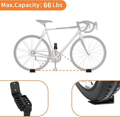 WALMANN 3 Pack Bike Pedal Hanger Wall Mount, Heavy Duty Horizontal Bike Rack - Image 5