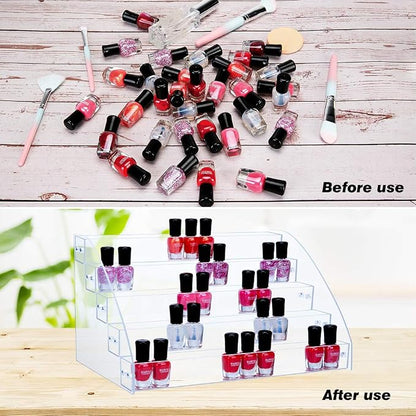 KINGROW Nail Polish Organizer Holder Rack 5 Layers Acrylic Display Rack - Image 3