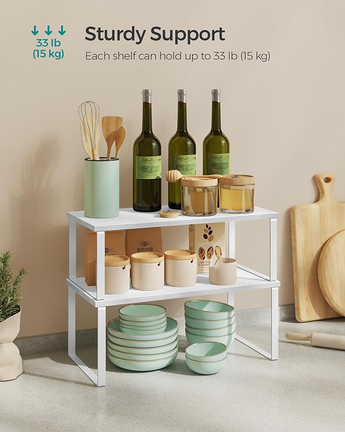 SONGMICS Cabinet Organizer Shelf, Kitchen Storage, Spice Rack, Expandable - Image 5
