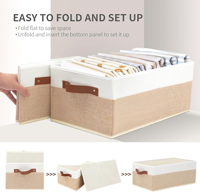 6 Pack Fabric Storage Bins, Large Storage Baskets - Image 7
