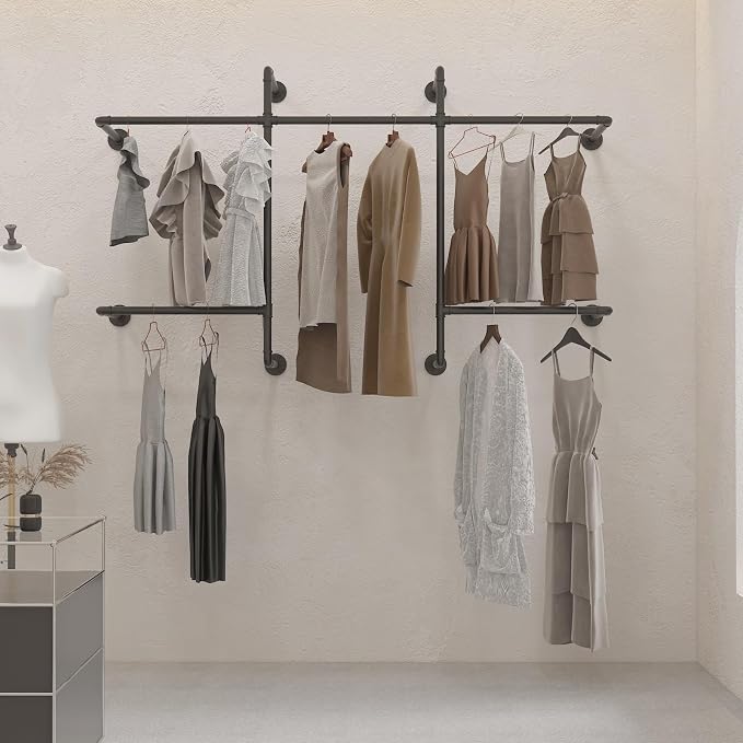 Industrial Pipe Clothing Racks - Image 2