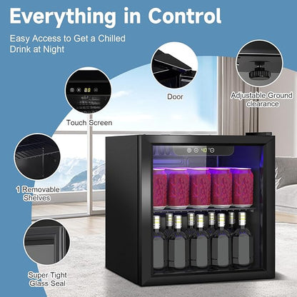 1.3 Cu.Ft Mini Fridge for 60 Cans, Beverage Refrigerator - Image 2