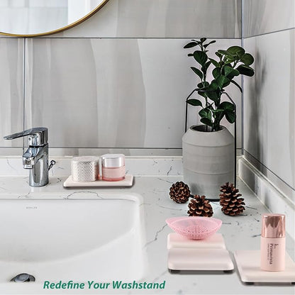 2 Pcs Water Absorbing Stone Trays, Kitchen/Bathroom Sink Soap Dish, Diatomite - Image 6