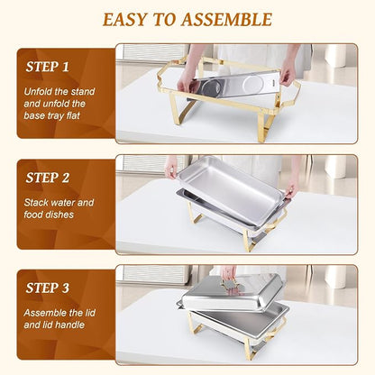 Rengue 9.5QT Chafing Dishes for Buffet, Buffet Servers and Warmers Heating & - Image 5