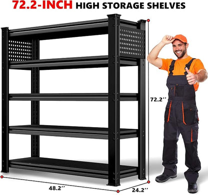 SILVEL 48.2"W Garage Shelving, 5000LBS Heavy Duty Metal Shelving, 2025 Solid - Image 2