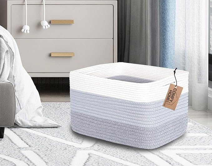 COMFY-HOMI Cotton Rope Woven Basket - Image 2