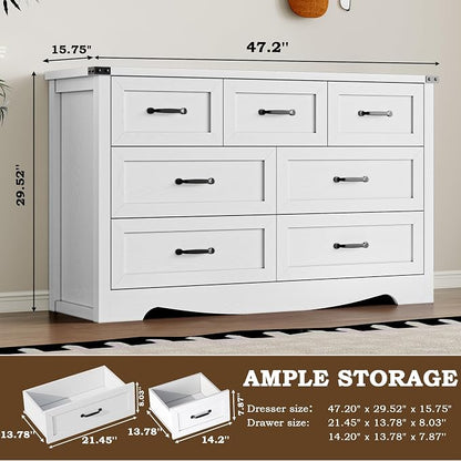 7-Drawer Dresser for Bedroom, Modern Wooden Chest of Drawers - Image 2