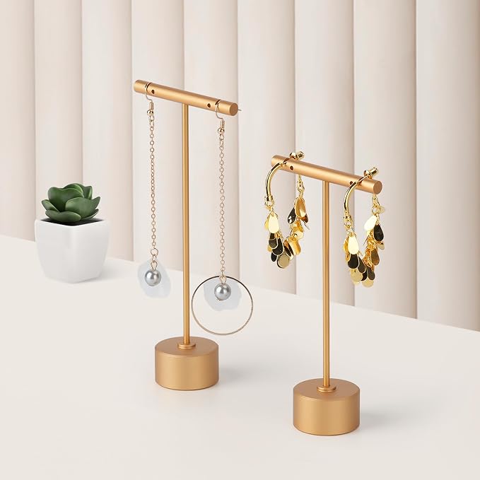Metal Earring Stand Display Round Base Earring T Bar Display Necklace Bracelet - Image 6