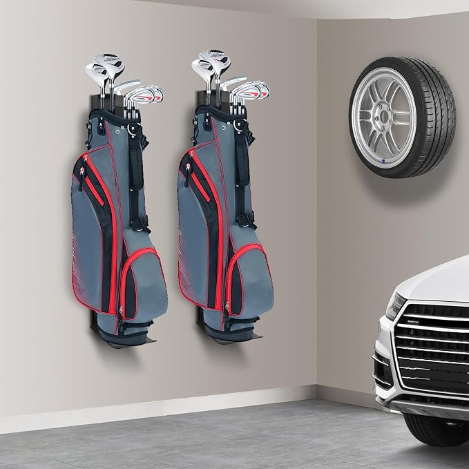 Wall Mount Golf Bag Storage Stand Organizer Rack - Image 7