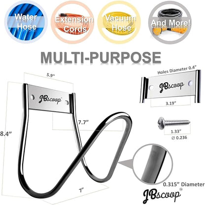 JBscoop Garden Hose Holder Stainless Steel Small Wall Mount Garden Hose Hook - Image 3