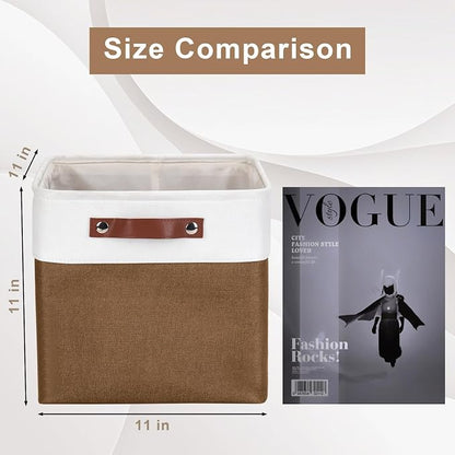 Collapsible Fabric Storage Cubes 11x11 Cube Storage Bins, 4 Pack Closet Baskets - Image 2