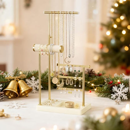 SZQINJI 5 Tier Jewelry Holder Organizer, Adjustable Height Jewelry Display - Image 3
