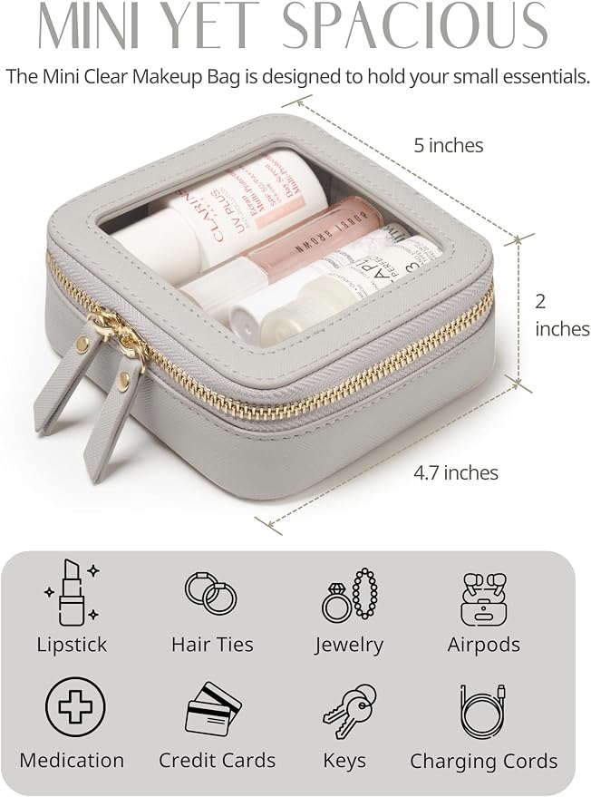 Popvibe Clear Makeup Bag Travel Cosmetic Case Transparent Toiletry Bag - Image 5