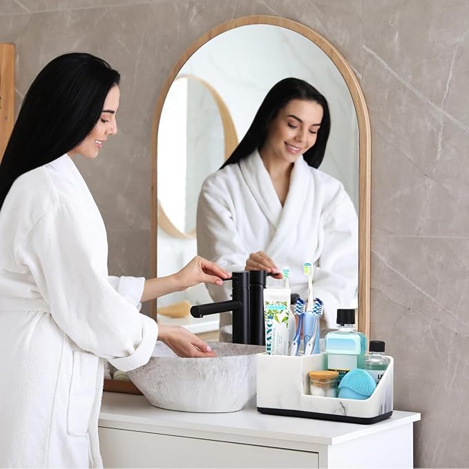 Marble Bathroom Counter Organizer, Kids Electric Toothbrush and Toothpaste - Image 2