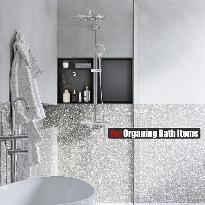 JQK Shower Niche No Tile Need, 304 Stainless Steel Recessed Shower Caddy - Image 8