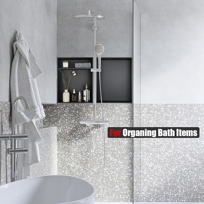 JQK Shower Niche No Tile Need, 304 Stainless Steel Recessed Shower Caddy - Image 8