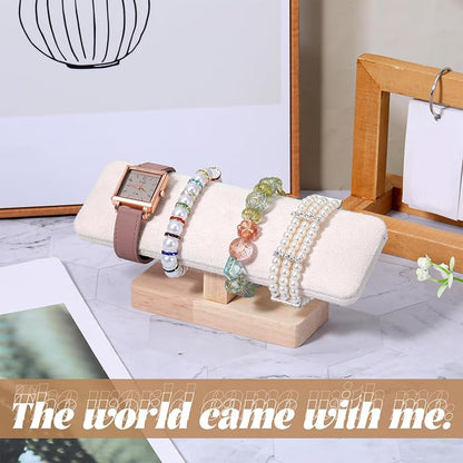 Wooden Watch Display Stand Wood T-Bar Bracelet Display Stand Jewelry Organizer - Image 3