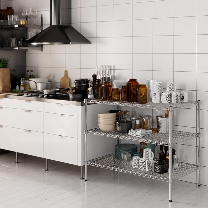 24" Deep x 42" Wide x 34" Height Wire Shelving Kit | 3-Tier | NSF Commercial - Image 6