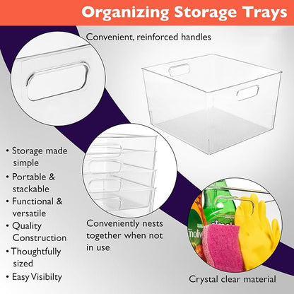ClearSpace Clear Plastic Storage Bins – XL 6 Pack Perfect Kitchen or Pantry - Image 4