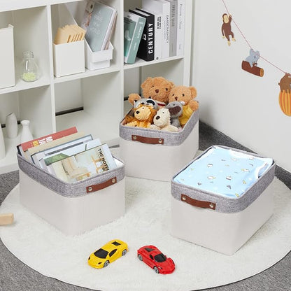 HNZIGE Large Storage Baskets for Shelves Fabric Storage Toy Baskets - Image 4