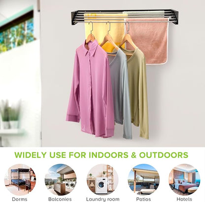 Wall Mounted Laundry Drying Rack, Retractable Clothes Drying Rack - Image 6