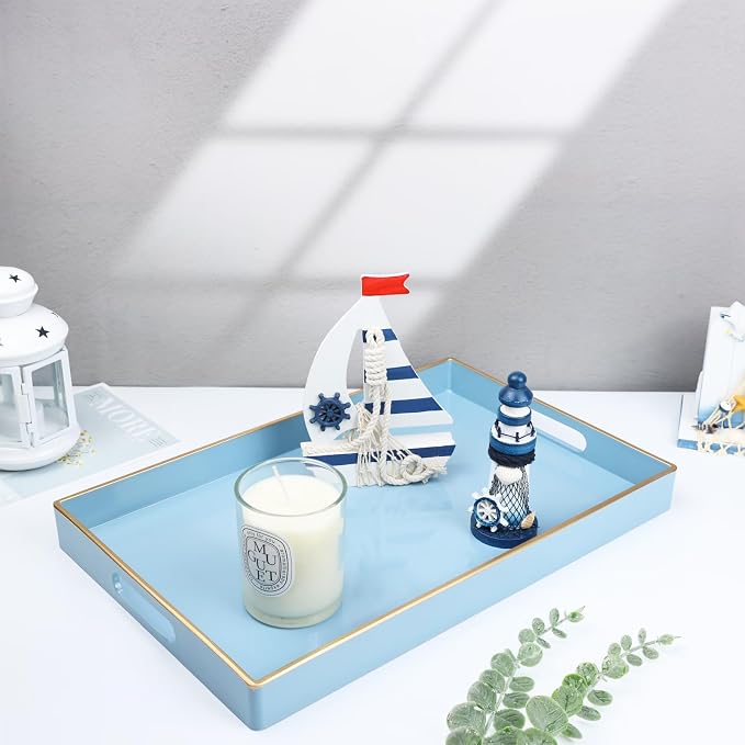 Spsyrine Blue Decorative Serving Tray - Image 2