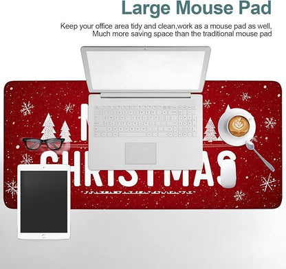 Merry Christmas Gaming Mouse Pad 35.4"x15.7"Desk Mat Anti-Slip Rubber Base & - Image 6