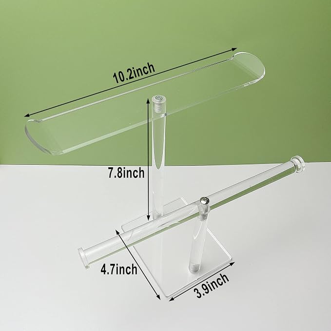 Bigfety Acrylic Headband Holder, 2-Tier Hair Accessories Organizer Clear Stand - Image 3