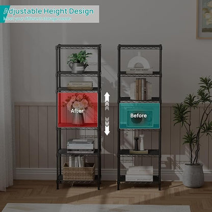 SINGAYE 6 Shelves Bathroom Organizers and Storage Shelf Wire Closet Metal - Image 6