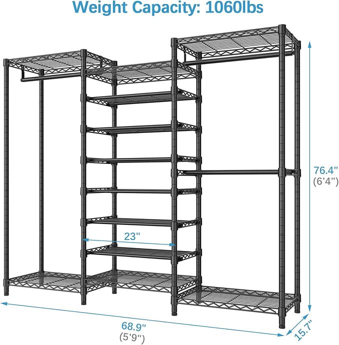 VIPEK S3 Heavy Duty Garment Rack Freestanding Clothes Rack Closet Storage - Image 5