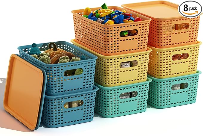 Colorful Plastic Storage Baskets by BOBIBOSS