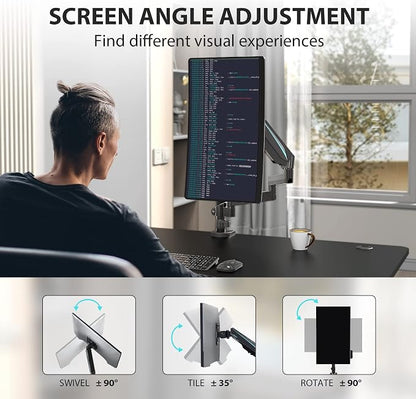 EUREKA ERGONOMIC Single Monitor Desk Mount, Adjustable Gas Spring Monitor Arm - Image 6