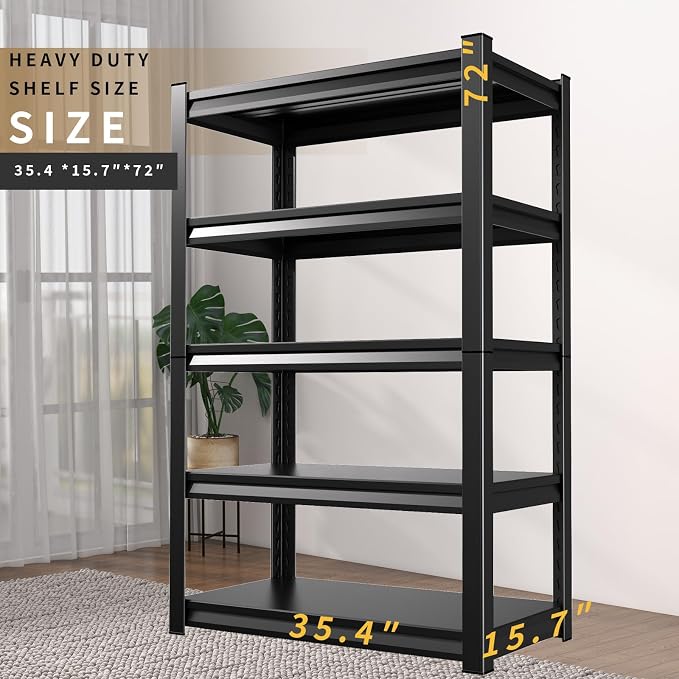 72" H Garage Shelving Heavy Duty Storage Shelves Adjustable Garage Shelves 5 - Image 2