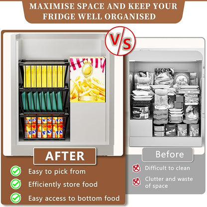 Freezer Organizer Bins ，Enhanced Leak-Proof Bottom，4 Pack Stackable Deep - Image 5