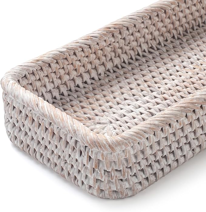 Rattan Bathroom Vanity Tray, Toilet Tank Tray, Toilet Basket Tank Topper - Image 3