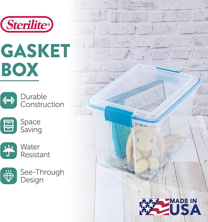 Sterilite 12-Pack Gasket Box, Weather-Resistant Storage Bins - Image 2