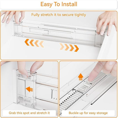 Yieach 4 Pack 3.2 Inch Shallow Acrylic Drawer Dividers - Image 5