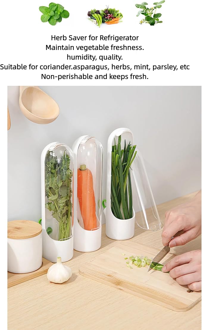 3Pack Herb Saver for Refrigerator for Cilantro, Vegetable Preservation - Image 3