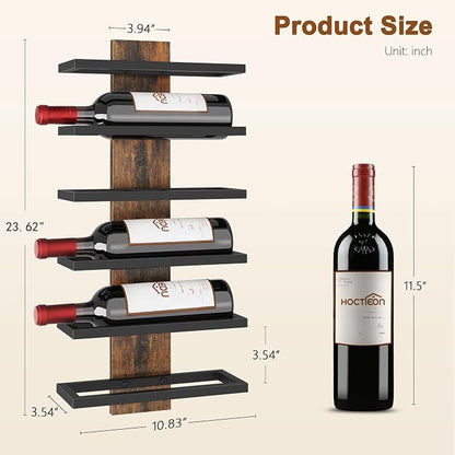 Hoctieon 3-Set 6 Tier Wall Mount Wine Rack, Wall Mounted Wine Bottle Racks - Image 7