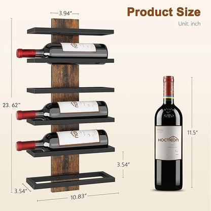 Hoctieon 6 Tier Wall Mount Wine Rack, Wall Mounted Wine Bottle Racks - Image 8