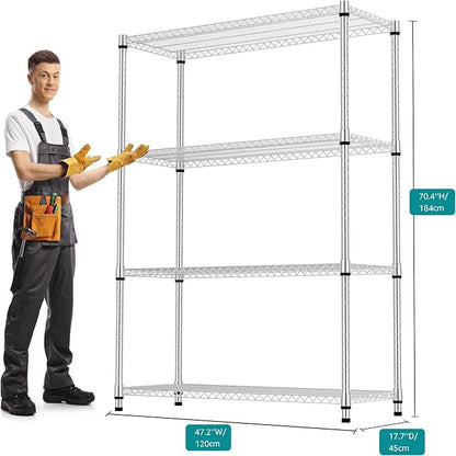 4 Tiers Shelf Metal Storage Shelves 2640 lbs Steel Storage Shelving Utility - Image 3