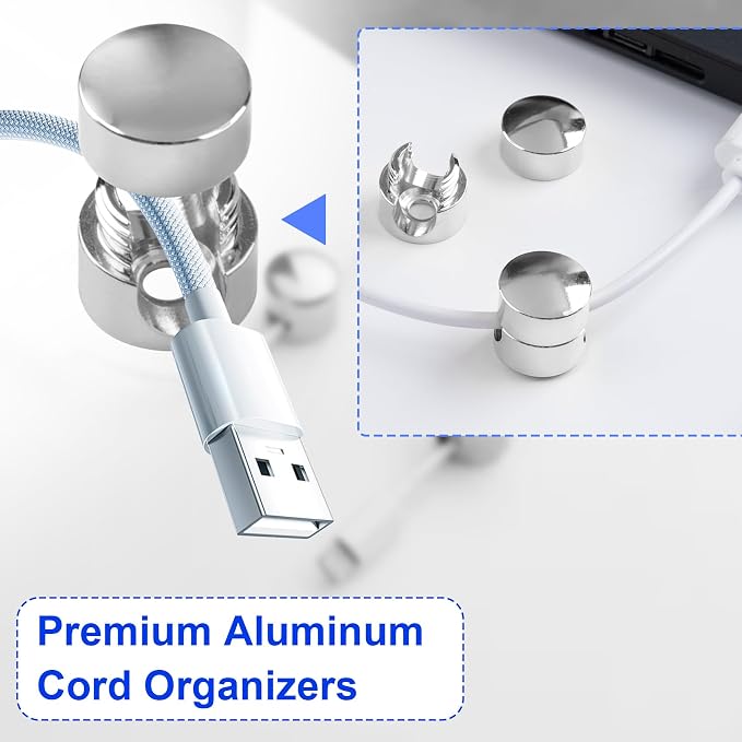 3 Sets Charger Holders for Cords, Adhesive Metal Cord Clips, Cable Management - Image 5