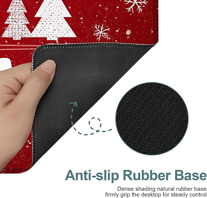 Merry Christmas Gaming Mouse Pad 35.4"x15.7"Desk Mat Anti-Slip Rubber Base & - Image 3
