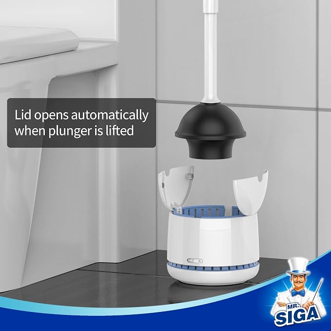 MR.SIGA Toilet Plunger with Holder, Heavy Duty Toilet Plunger and Holder Combo - Image 3