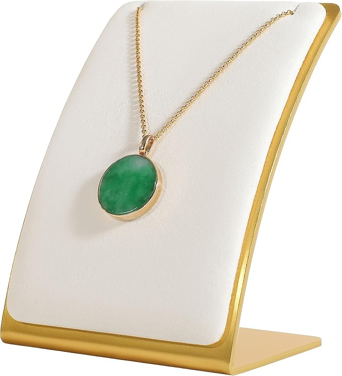 GemeShou White Necklace display stand, Velvet Jewelry necklace display holder by GemeShou