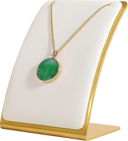 GemeShou White Necklace display stand, Velvet Jewelry necklace display holder by GemeShou