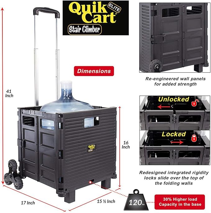 dbest products Quik Cart Elite Stair Climber Wheeled Rolling Crate Teacher - Image 4