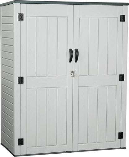 EHHLY Vertical Resin Storage Shed, 60 Cuft Garden Tool Sheds & Outdoor Storage by EHHLY